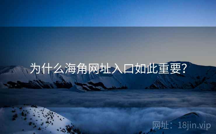 为什么海角网址入口如此重要？