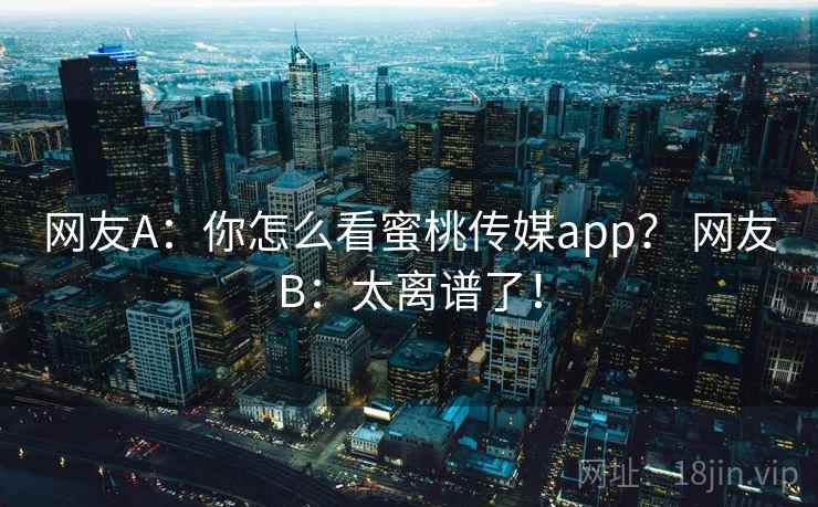 网友A:你怎么看蜜桃传媒app? 网友B:太离谱了!
