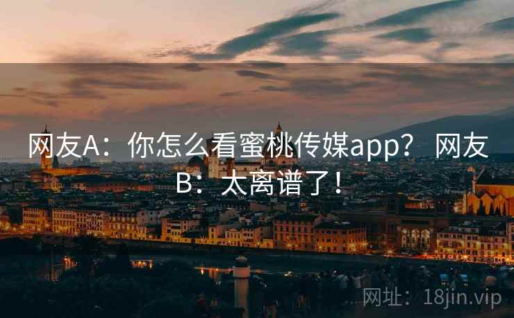 网友A:你怎么看蜜桃传媒app? 网友B:太离谱了!
