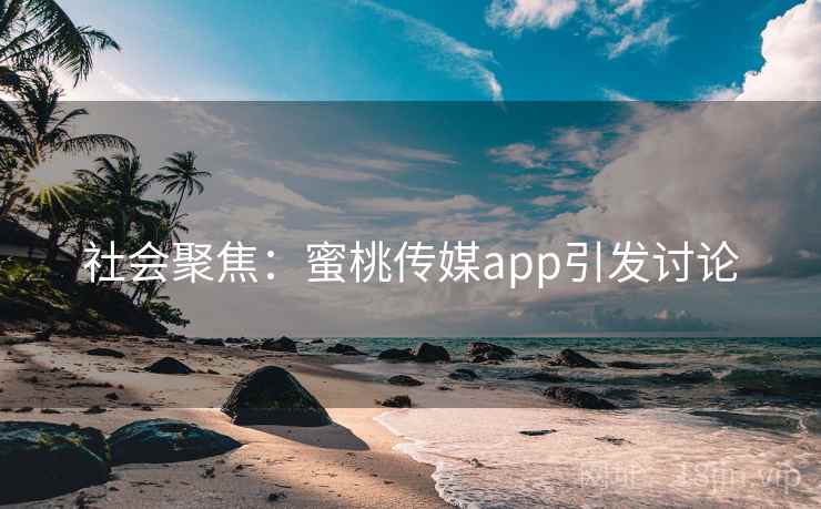 社会聚焦:蜜桃传媒app引发讨论